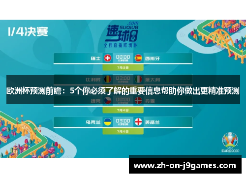 欧洲杯预测前瞻:5个你必须了解的重要信息帮助你做出更精准预测
